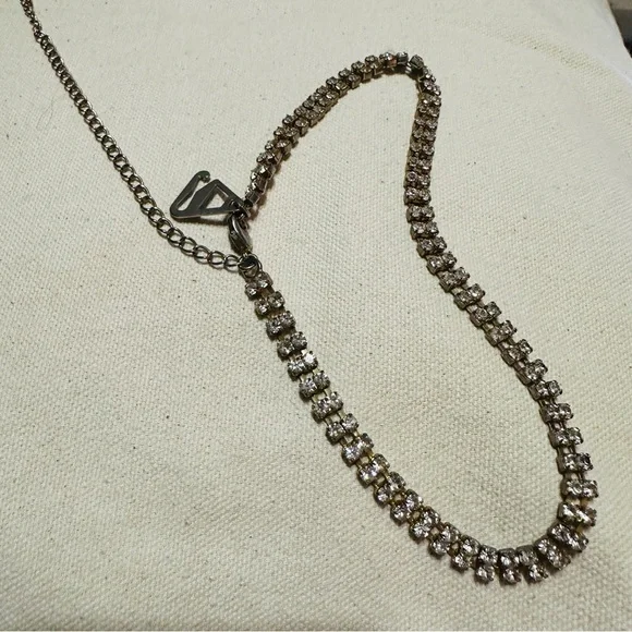 Gold Faux Diamond Chocker Necklace - Picture 4 of 9